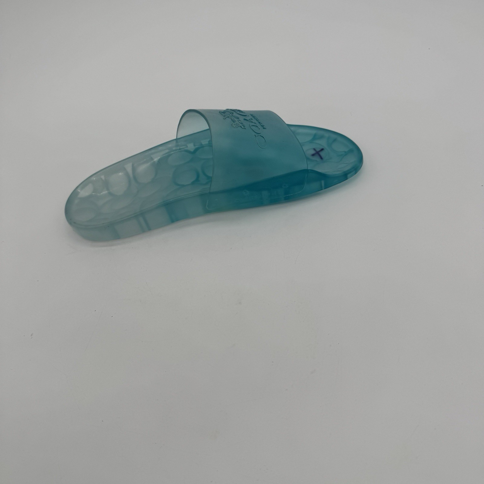 Coach Ulyssa Rubber Jelly Slide Sandals Sea Mist Blue Size 6B New Flaw C3068
