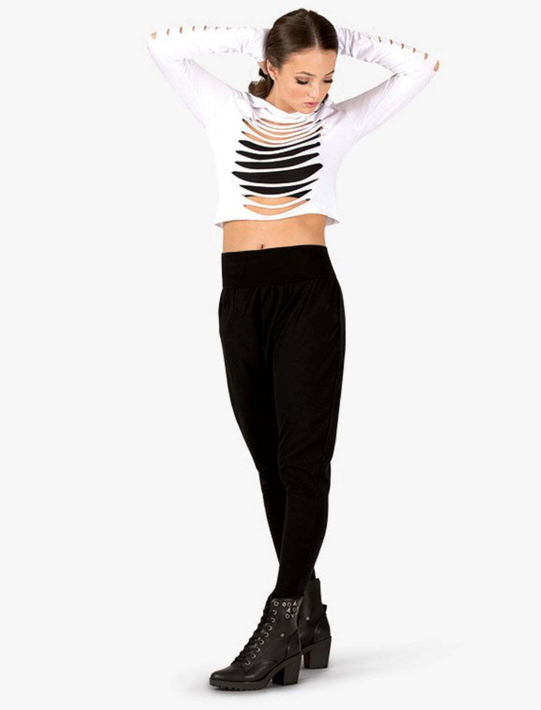 Natalie Harem Drop Crotch Baggy Pants Dance Dancewear Black New Nwt Adult Women