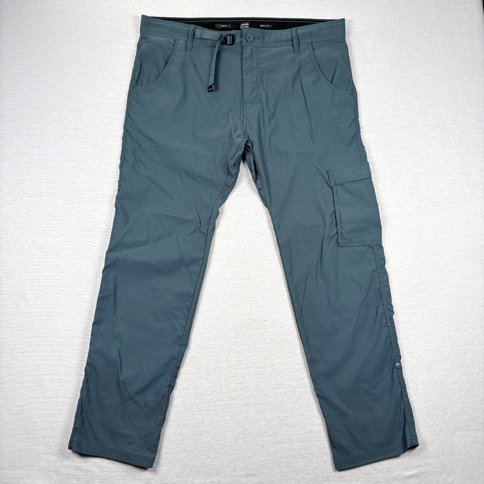 Prana Stretch Zion SLIM FIT Pants Mens 38×30 Grey Blue Nylon Elastane Straight