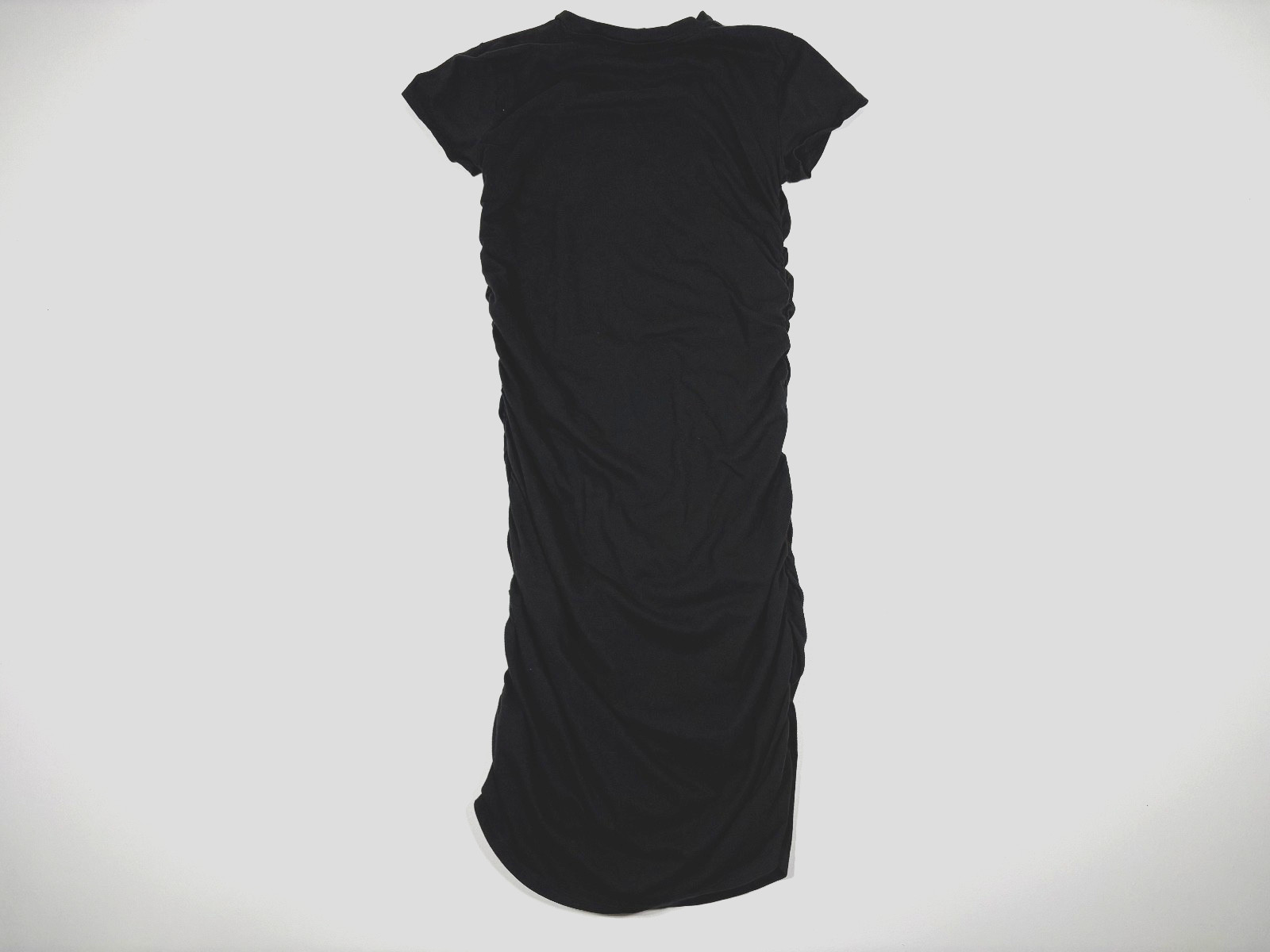 Kenneth Cole Midi Dress Women Small Black Ruched Stretch Minimal Modern