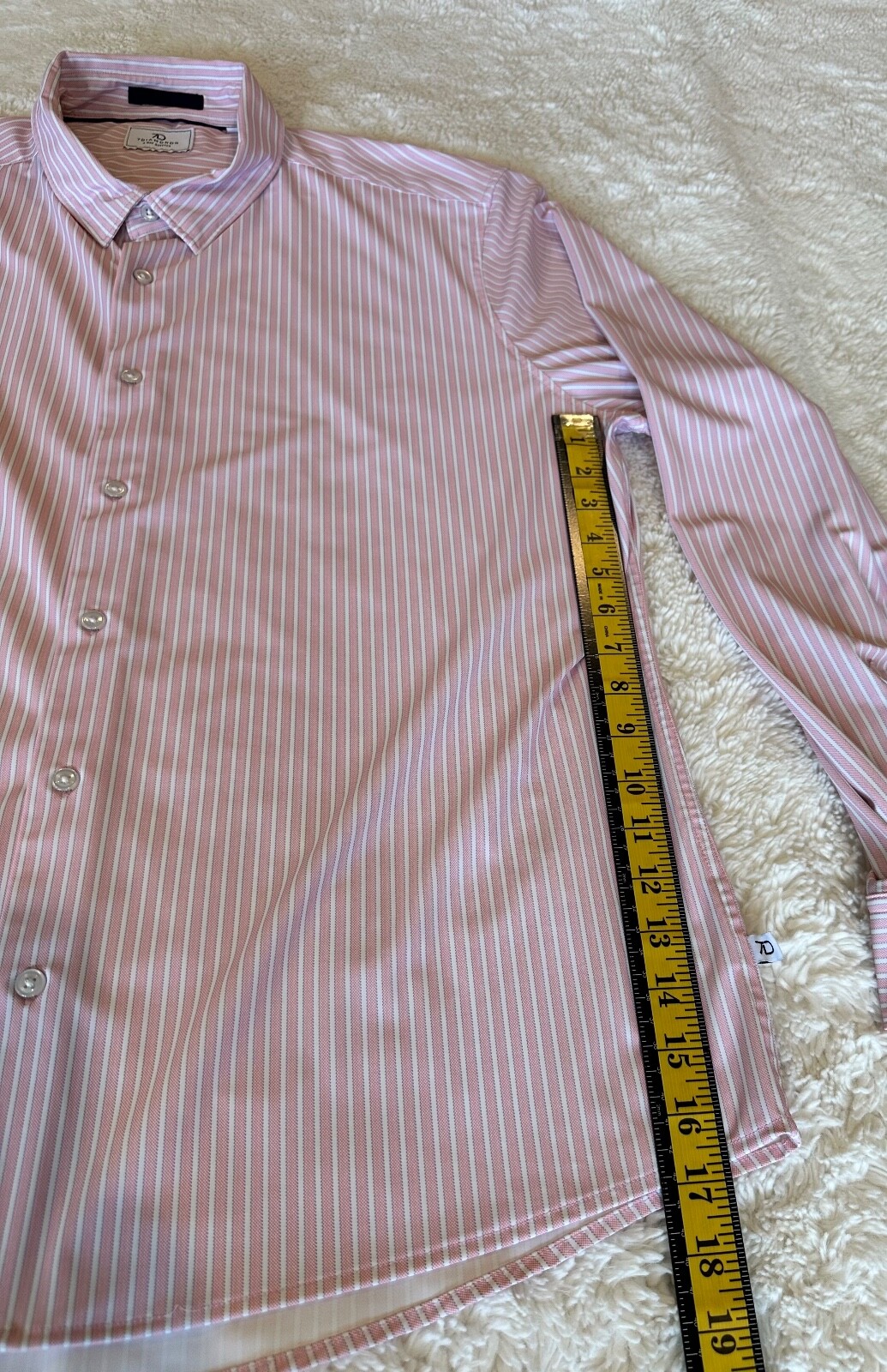7D 7DIAMONDS PINK STRIPES CAMDEN 4 WAY STRETCH MEN’S DRESS SHIRT XL