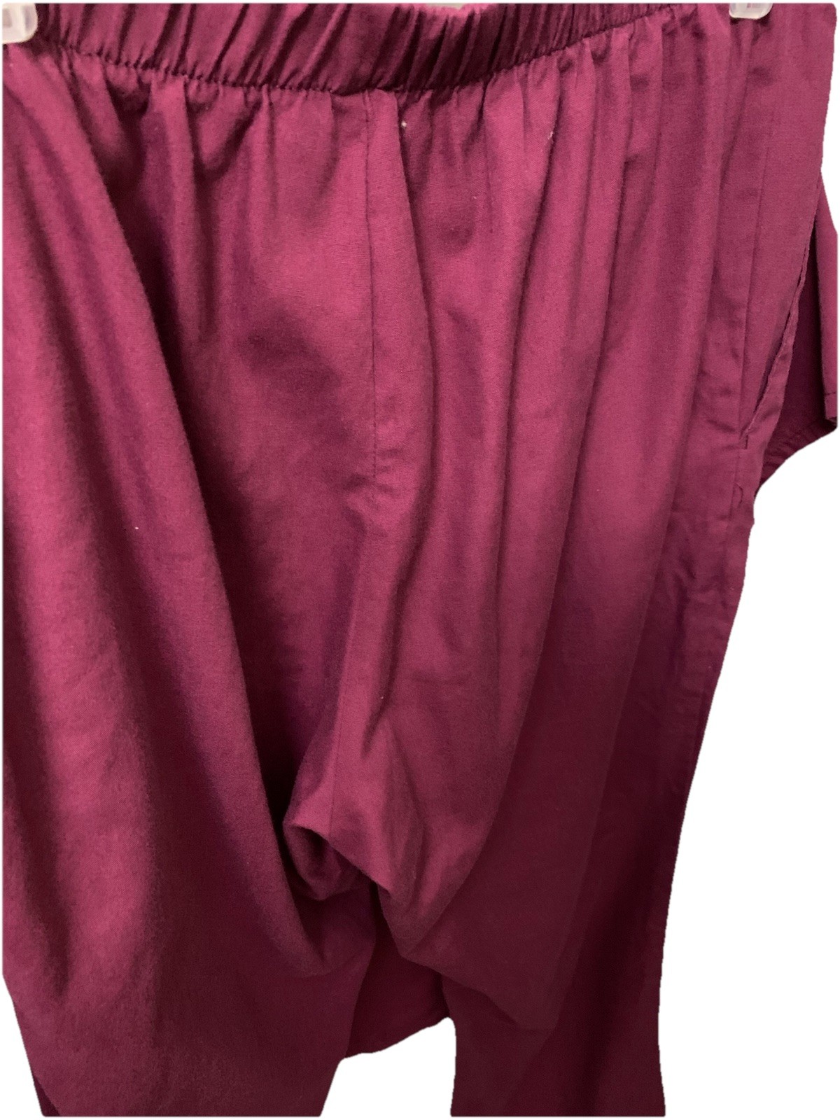 Vital Threads Color Burgundy Scrub Top and Pants Set Short Sleeves M