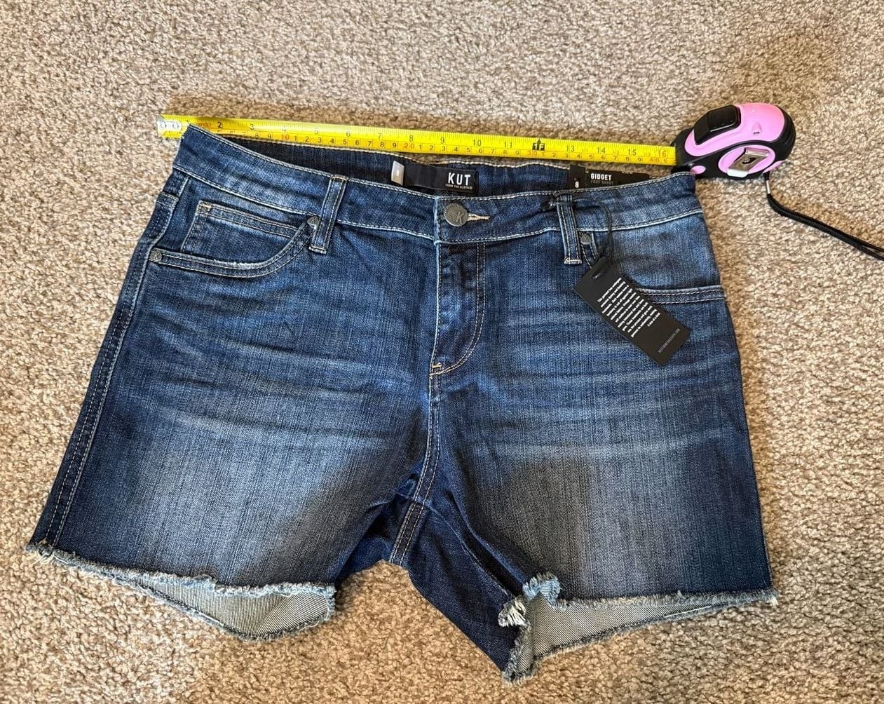 NWT Kut From The Kloth Gidget Fray Denim Shorts Size 8