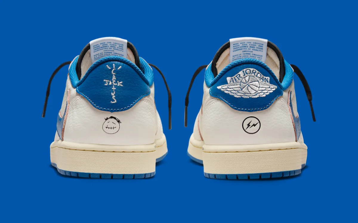 Jordan 1 Retro Low OG SP Fragment x Travis Scott Sail Military Blue Deadstock