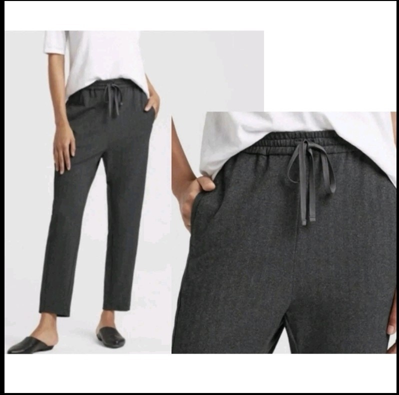 Eileen Fisher Women’s XS Casual Sweatpants High Rise Ankle Taper Relaxed Fit