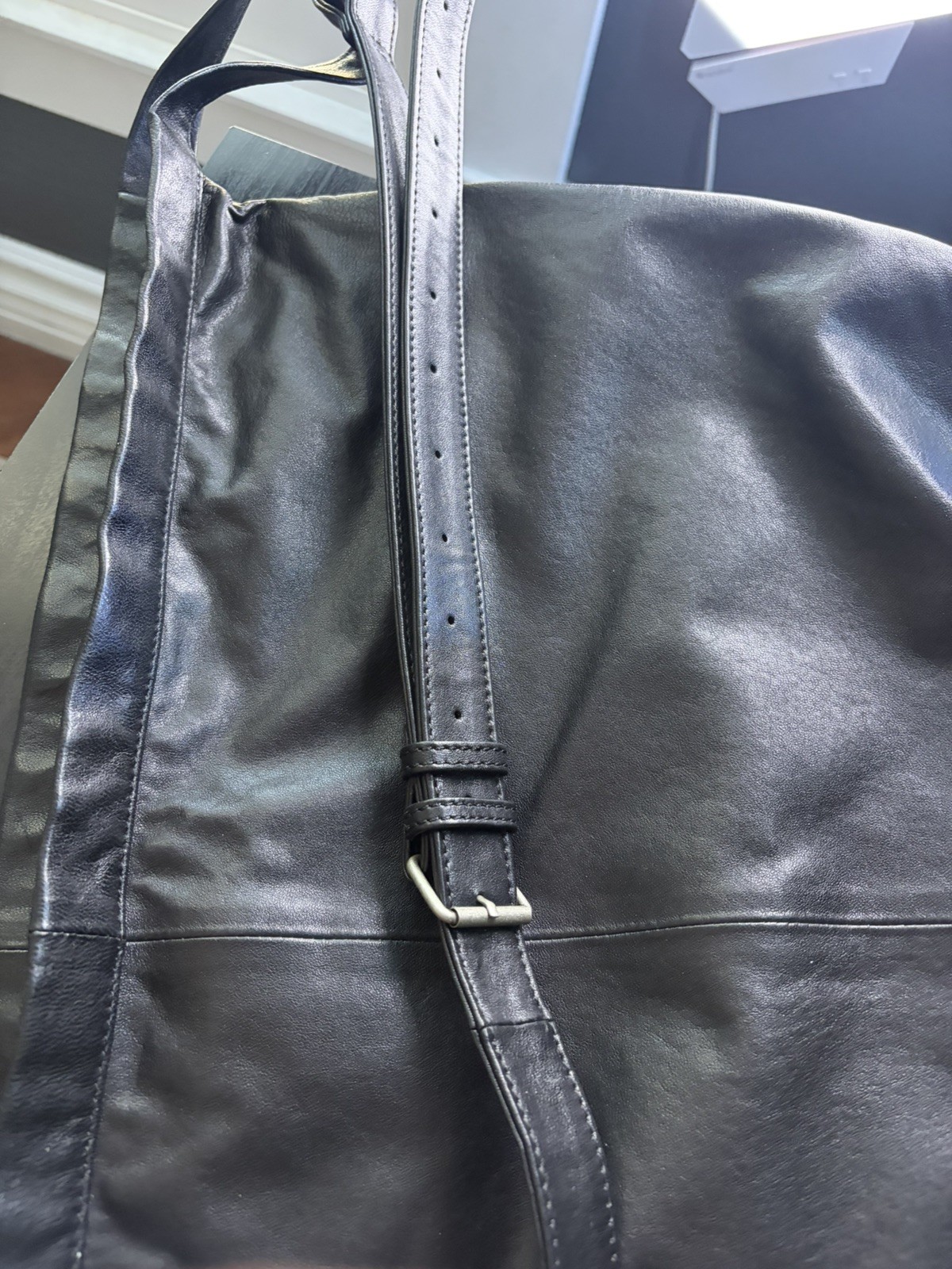 archive ANN DEMEULEMEESTER Black Leather Bag 2001