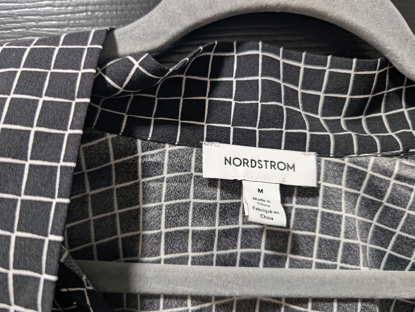 Nordstrom’s Top Pick Women’s Black Checkered Blouse Size Medium