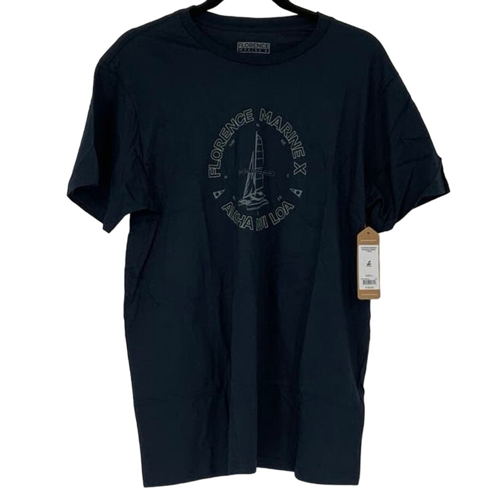 NEW! Florence Marine X Men’s Large Catamaran Organic Navy T-Shirt $38 msrp M5-2