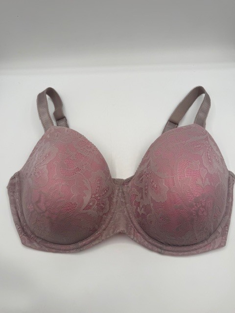 Beauty by Bali 40DD Pink w/ Beige Lace Padded Seamless Underwire Bra #B546