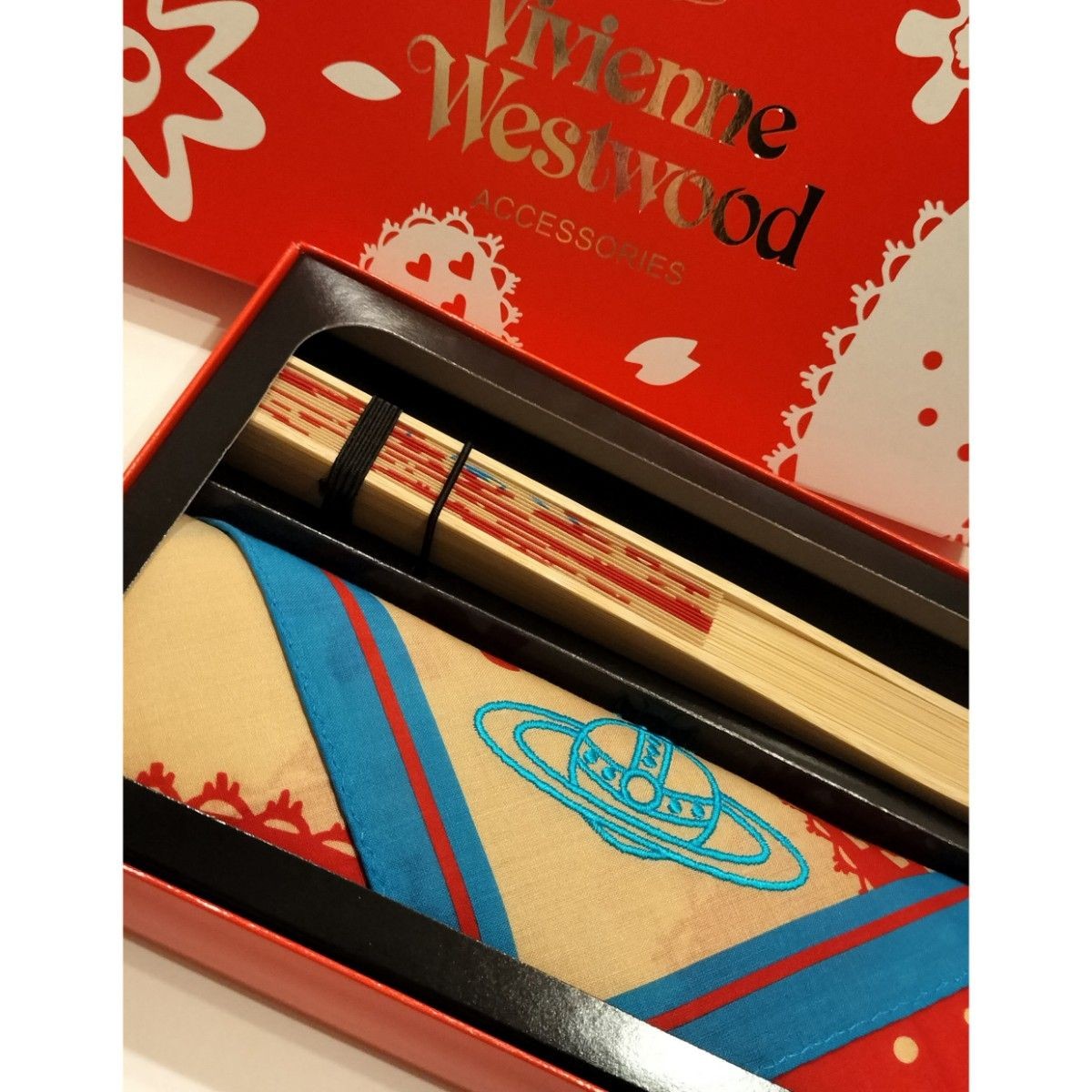 Vivienne Westwood Fan & Handkerchief Set, Beige, Orb Japan Limited Edition NWB
