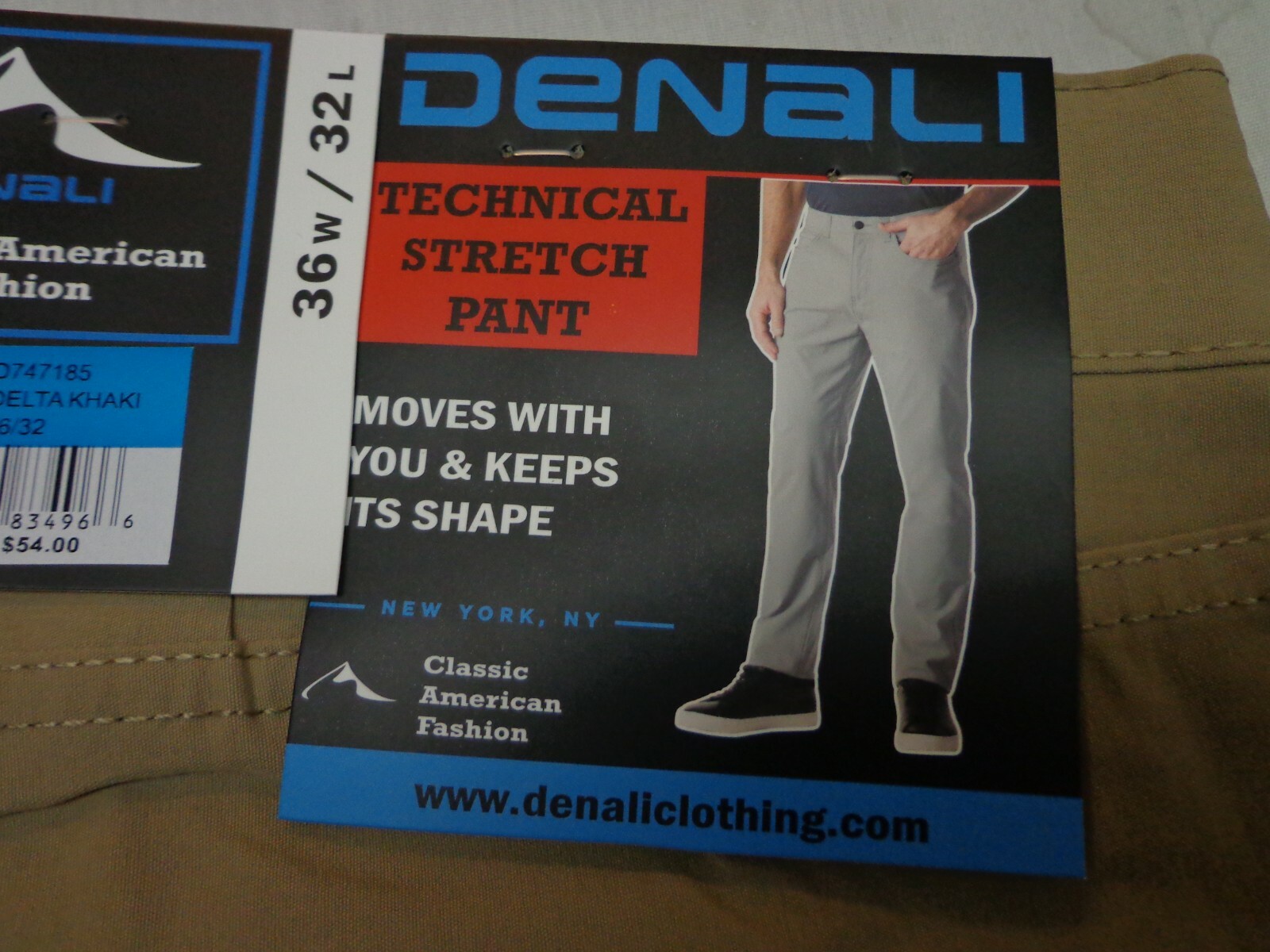 DENALI Delta Khaki Technical Stretch Pants NWT 36/32 MSRP $54