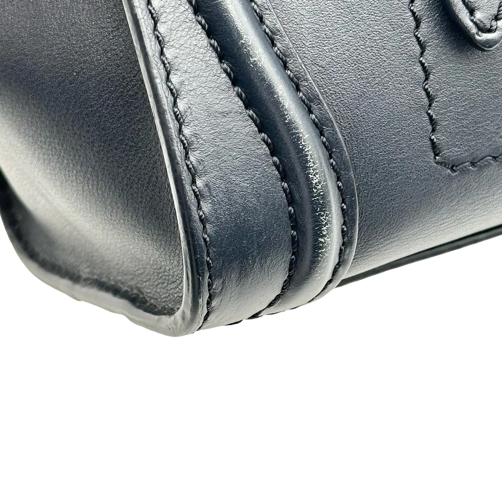 CELINE Luggage Nano Shopper Navy GHW Calfskin Shoulder Bag #2351