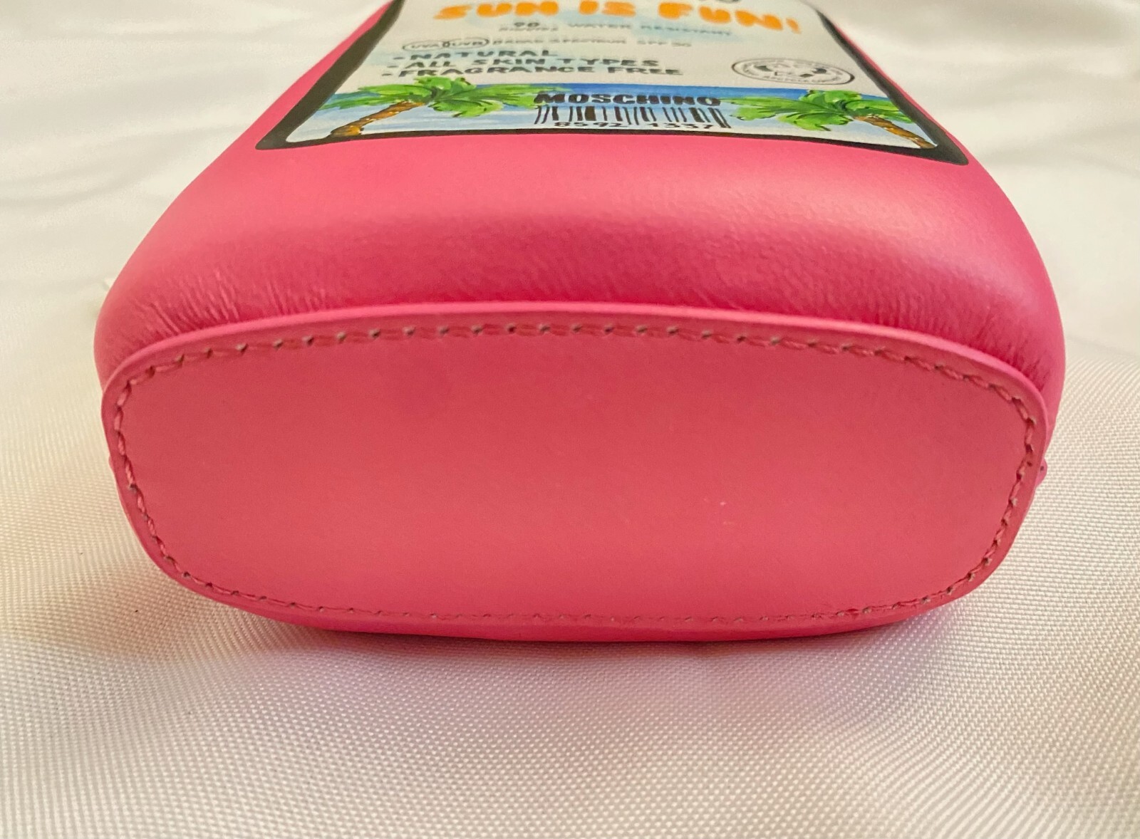 MARCH SPECIAL! SS23 MOSCHINO COUTURE Tan Pink Leather Sunscreen Shoulder Bag