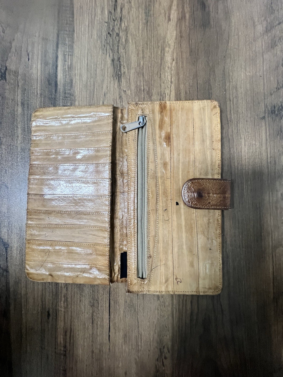 Pair of Vintage Leather Handmade Handbag & Eel Leather Wallet