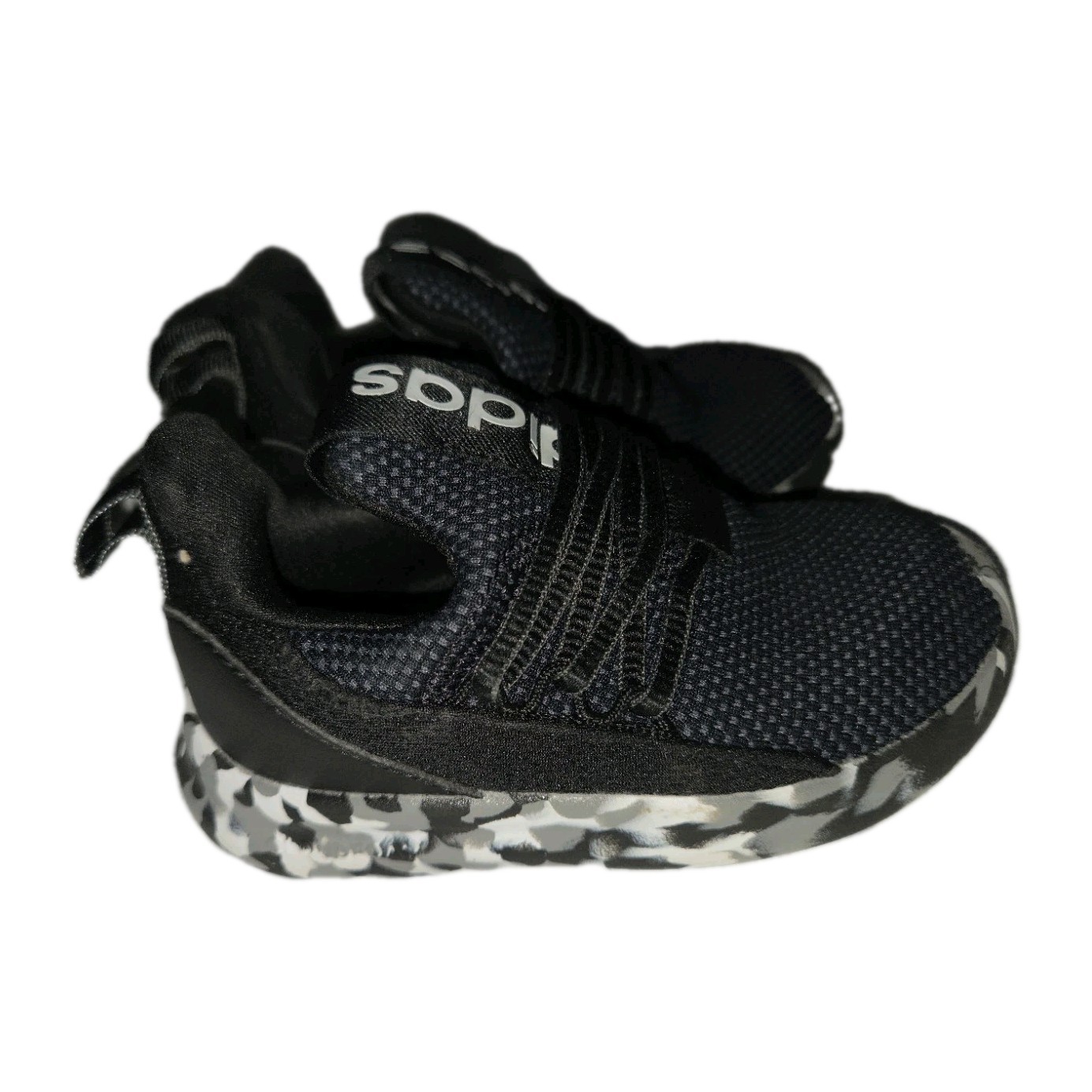 Adidas Lite Racer Adapt 7.0 Toddler Kids Shoes Black Camo Mesh Slip-On – Size 8K