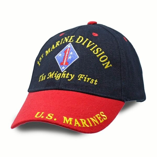 USMC 1st Marine Division Cover- The Mighty First USMC Hat- US Marine Corps Cap