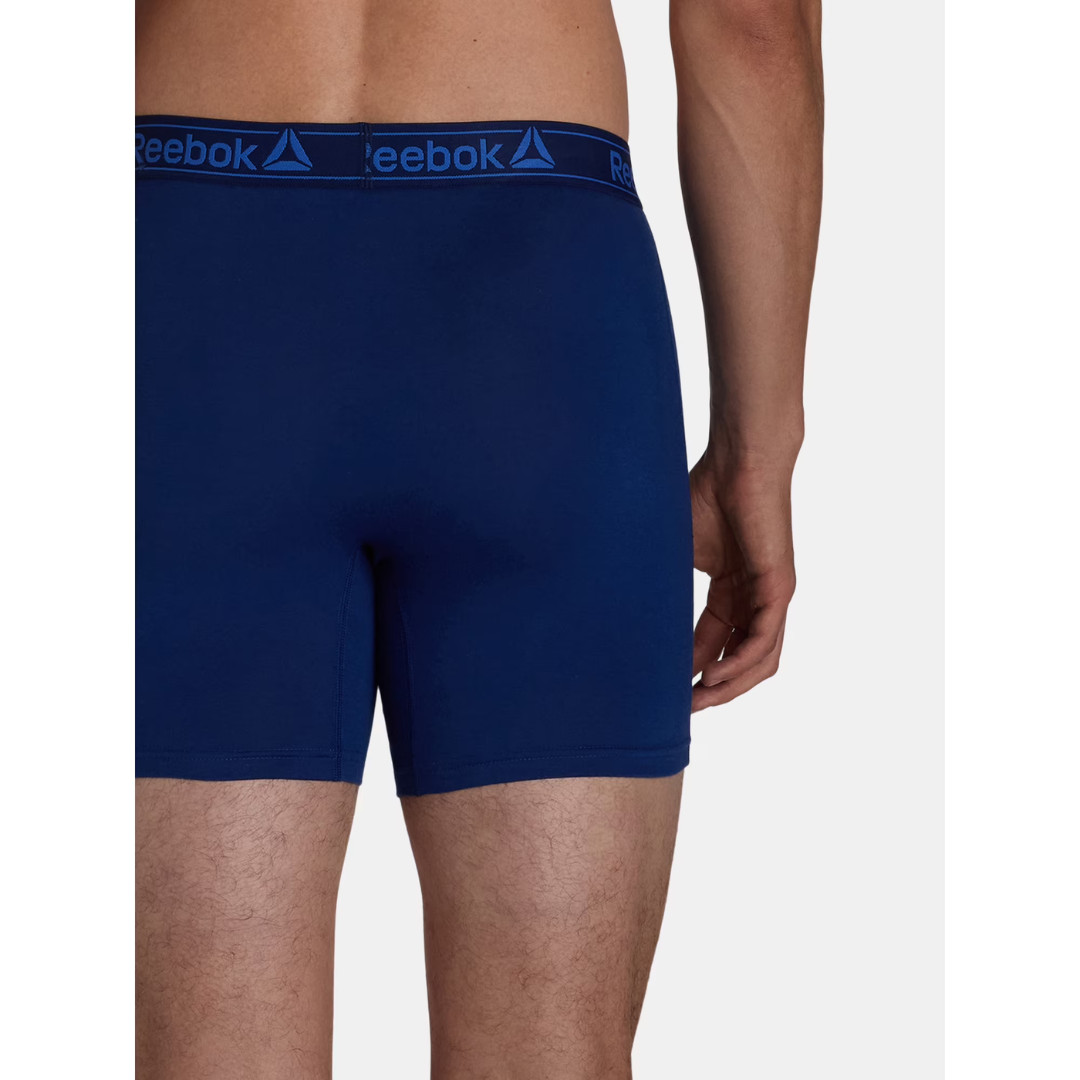 Reebok Men’s Performance Cotton Stretch Boxer Briefs Underwear, S-2XL, 6-Pack