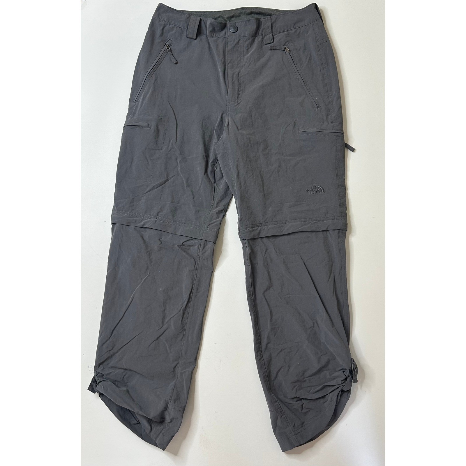 The North Face Mens 30 Convertible Hiking Pants Gray Zip Off Cargo Trousers