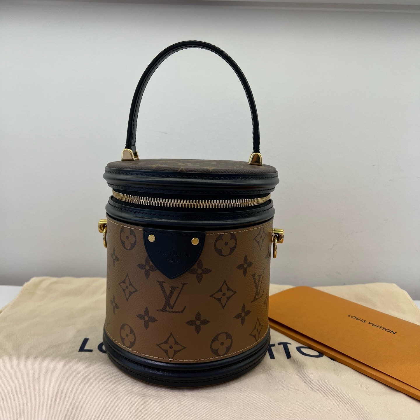 LOUIS VUITTON Cannes Monogram Reverse Brown Black Leather Vanity Bag M43986