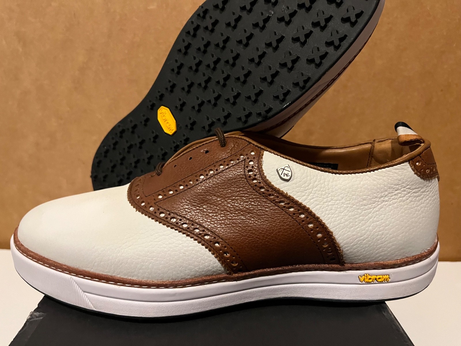 Allen Edmonds Straits Derby Saddle WATERPROOF Leather Golf Shoes sz 10 7349 USA