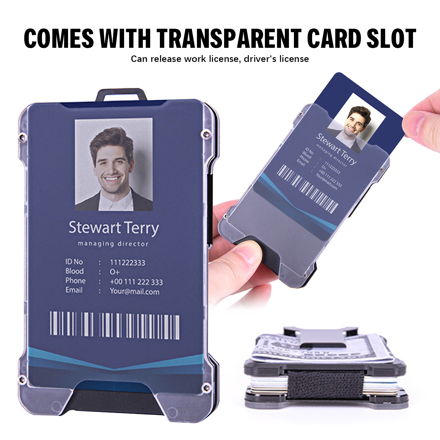 Men’s Aluminum RFID Blocking Money Clip Slim Credit ID Card Holder Metal Wallet