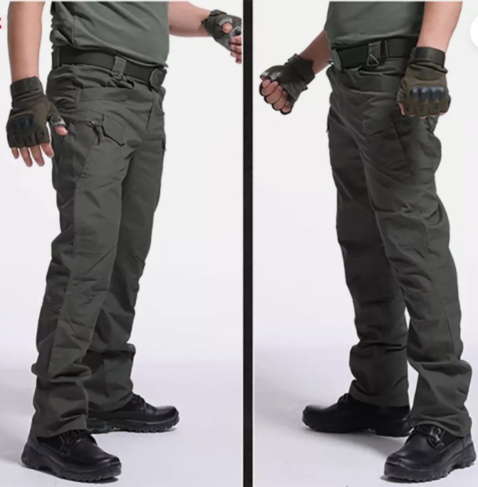 Men Tactical Cargo Pants Soldier Straight-fit Work Combat Trousers Outdoor Pants
