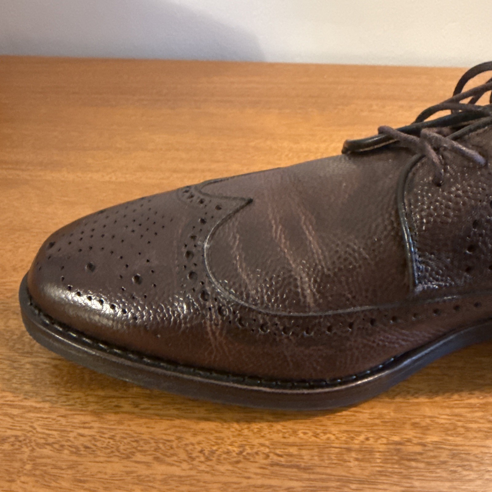 Allen Edmonds Player’s 2.0 Pebbled Brown Wingtip Dress Derby Men’s 12D Dainite