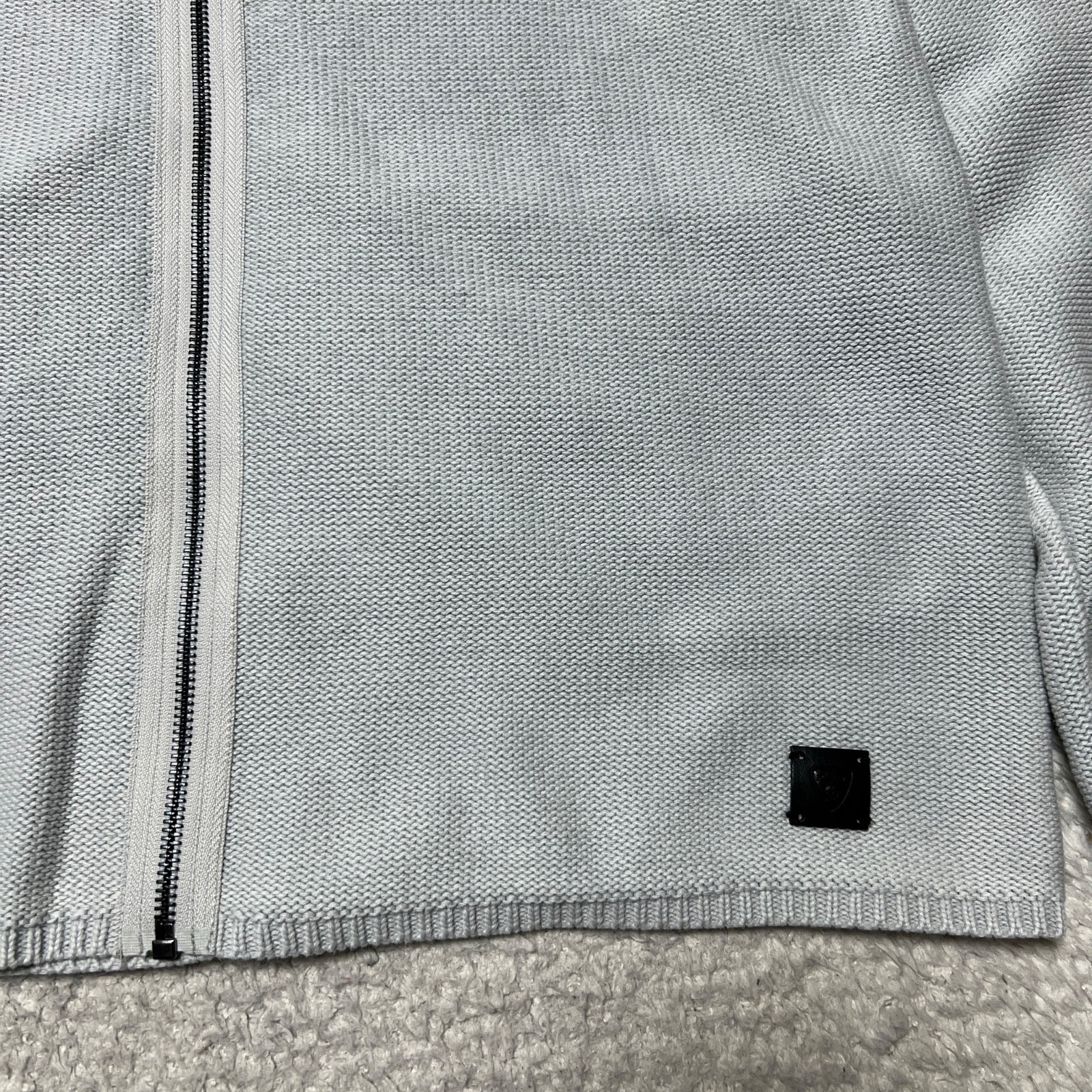 Strellson Jacket Men Extra Large Gray Knit Full Zip Sweater Hoodie Casual