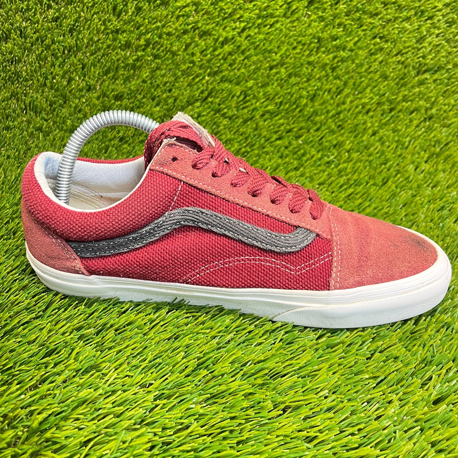 Vans Old Skool Heavy Texture Mens Size 8 Red Black Casual Skate Shoes Sneakers