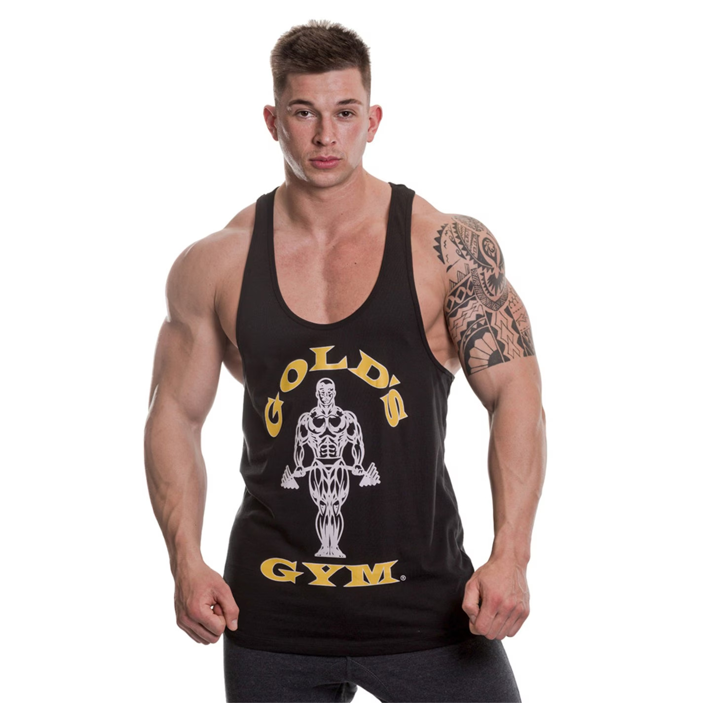 Gold’s Gym GGVST003 Men’s Muscle Joe Premium Stringer Workout Vest | Medium