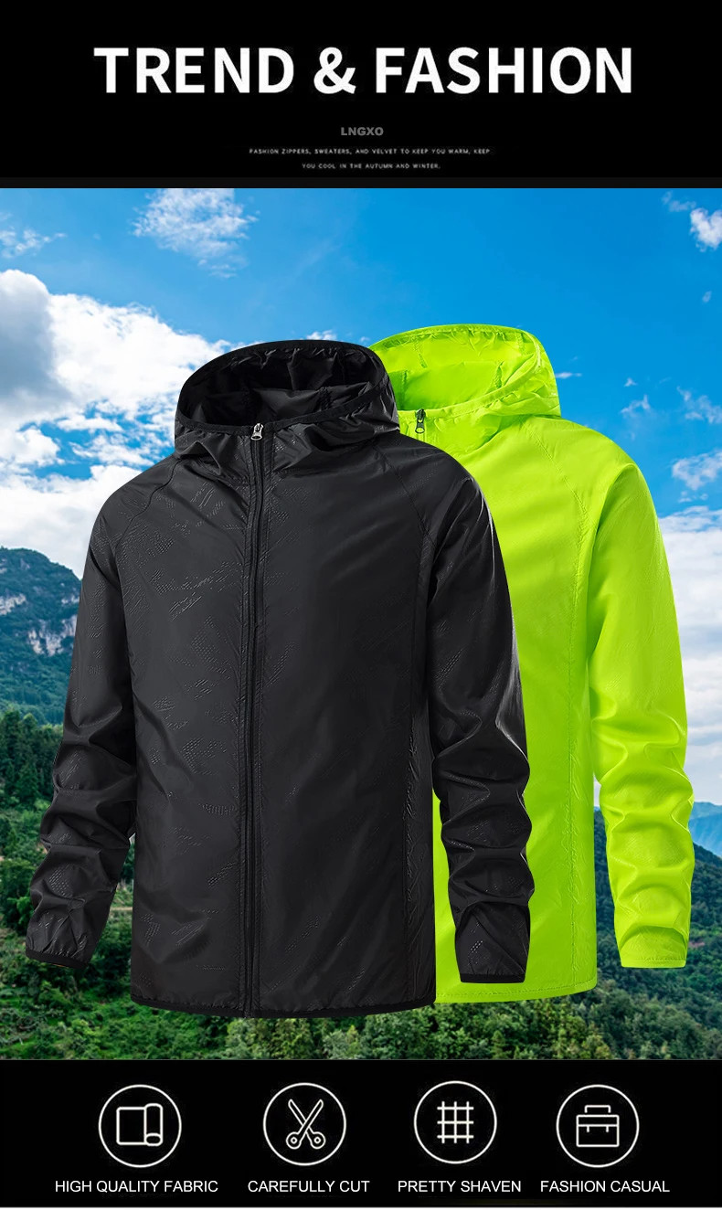Waterproof Hiking Jacket Men Women Outdoor Windbreaker Rain Coat