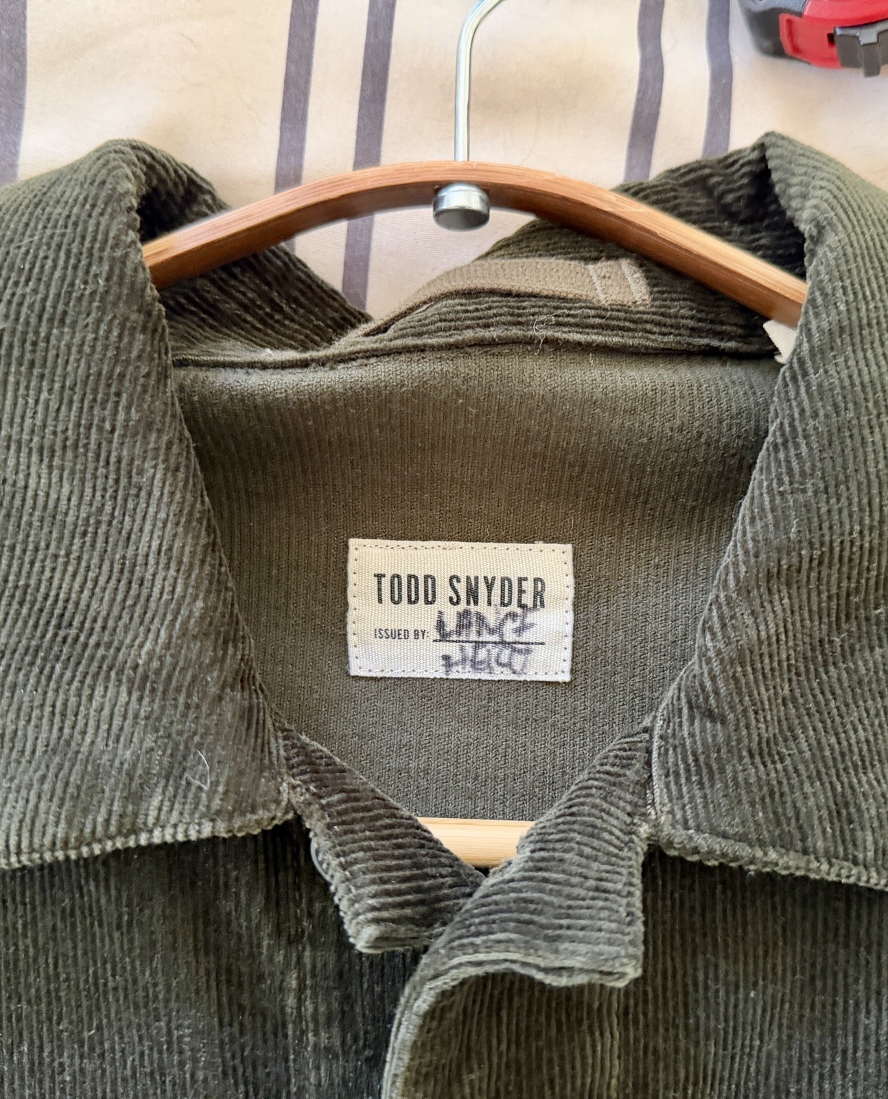 Todd Snyder Italian Corduroy Dylan Jacket Olive Green Men’s Size Small