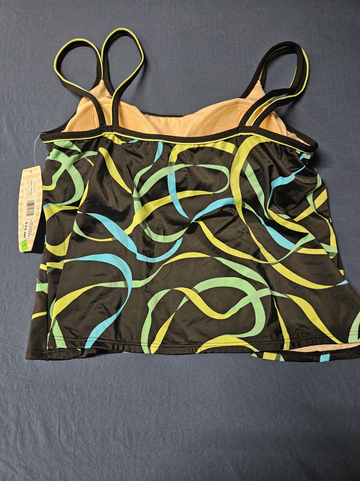 White Stag Plus 2X/2XG (18W/20W) Tummy Control Tankini Swim Top Abstract