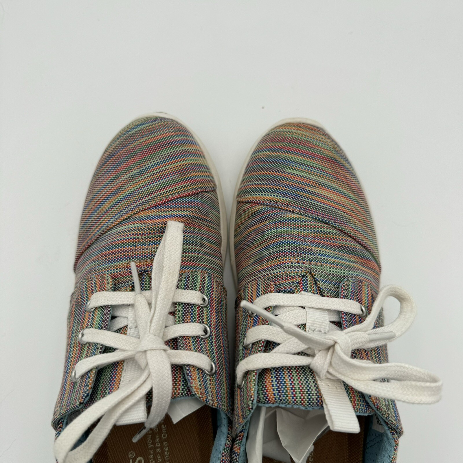 Toms Del Rey 10009995Multicolor Striped Lace Up Sneakers Shoes – Women’s Sz 7