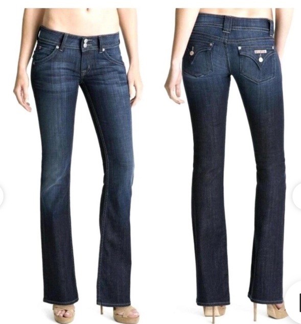 Hudson Signature Bootcut Flap Pocket Jeans Sz 29 Dark Wash Low-Rise