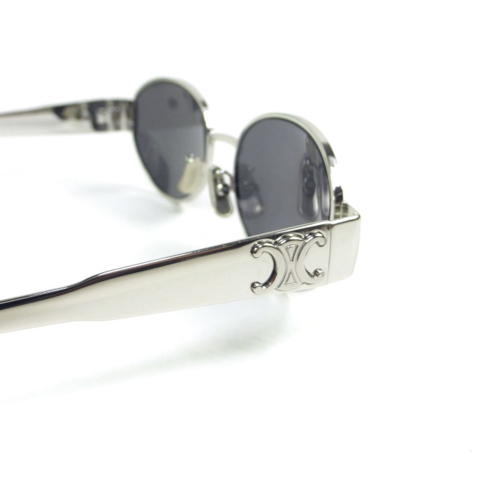 Celine Triomphe Oval Sunglasses Silver CL40235U