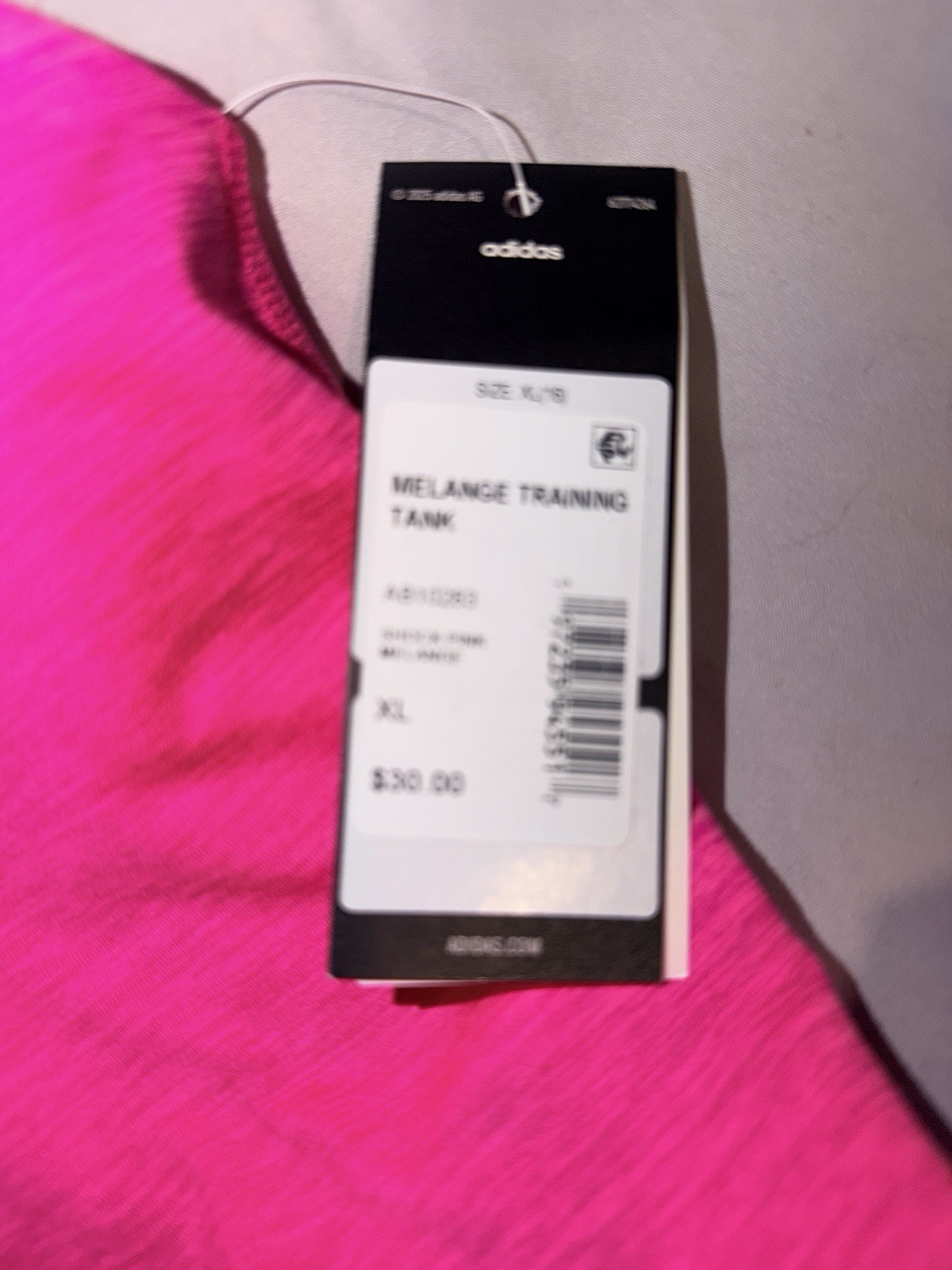 adidas Melange Training Tank Women’s XL Pink Racerback Scoop Neck Stretch