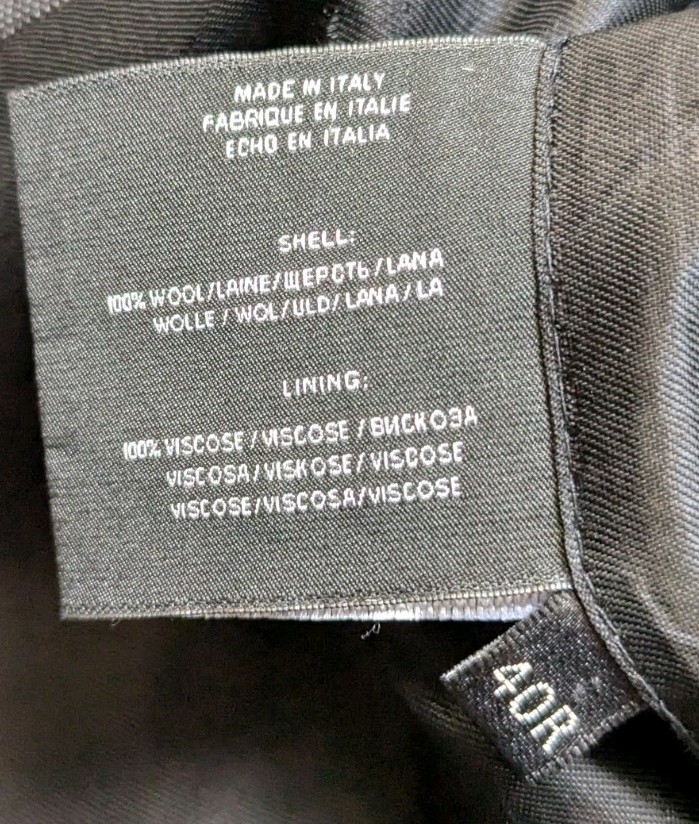 Ralph Lauren Black Label Italy Gray Nailhead Suit 40R 31×31 Full Canvas Wool