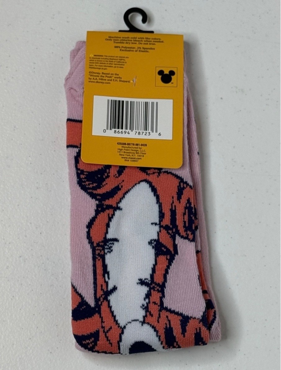 NWT Disney TIGGER Crew Socks, 100 Year Anniversary Collectible Winnie the Pooh