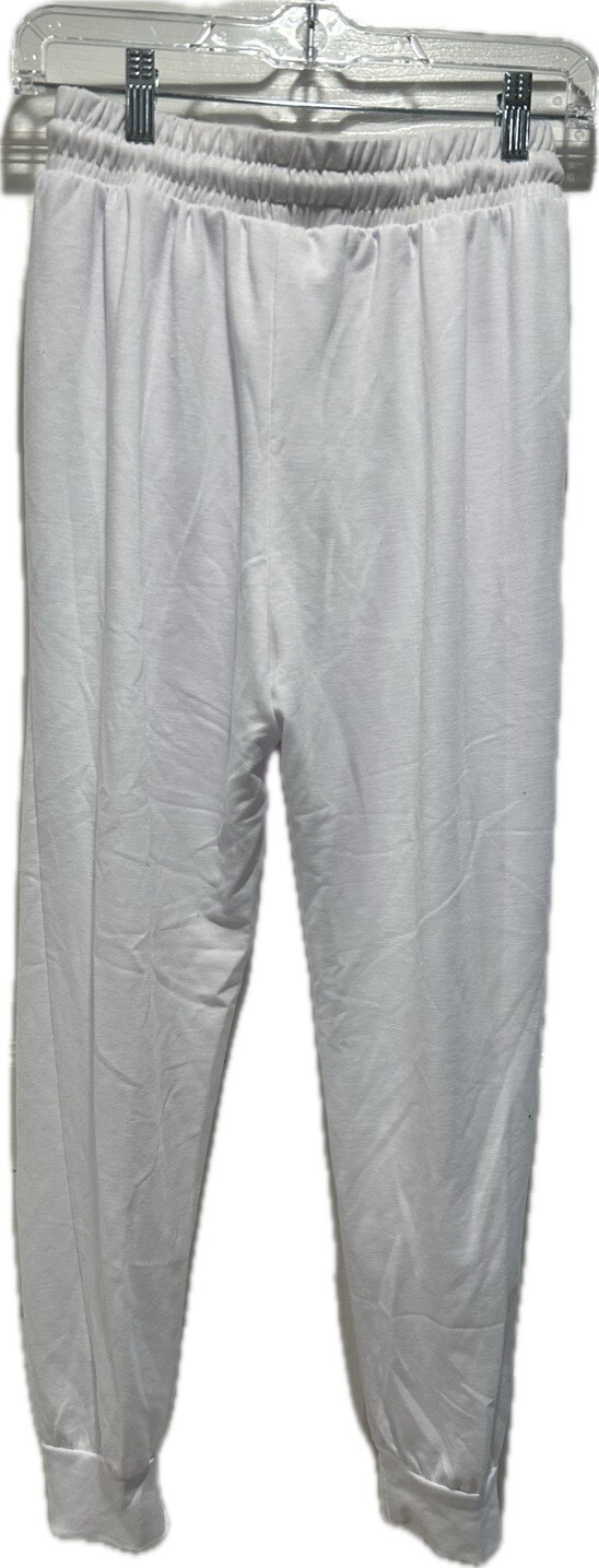 Hat and Beyond Size Small White Fleece Women’s Joggers Sweatpants drawstring