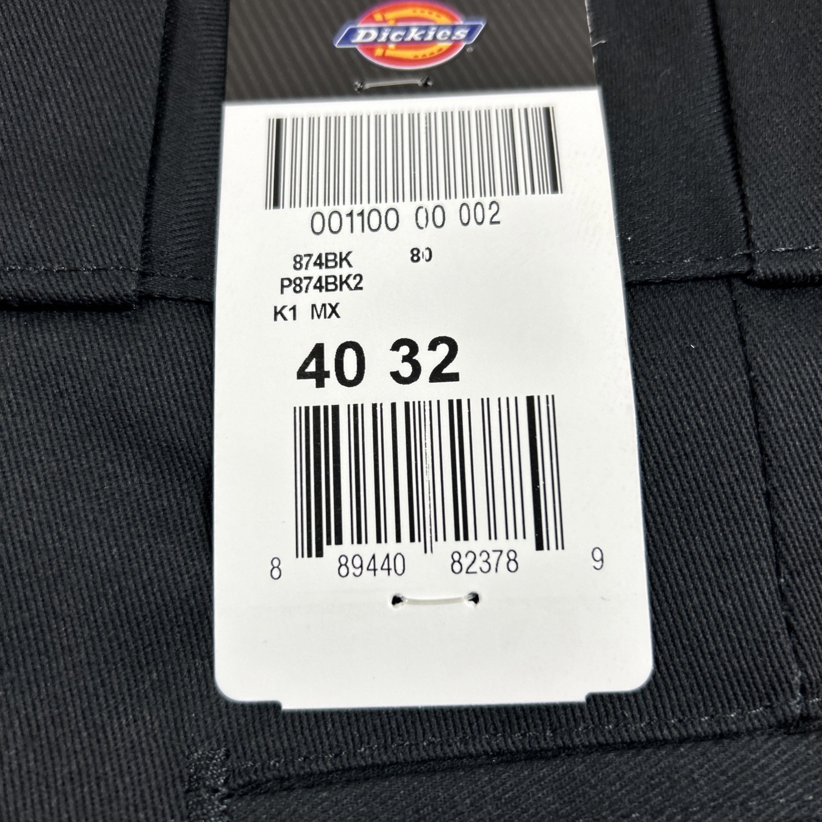 Dickies 874 Mens Work Pants Size 40×32 Black Straight Leg (6518)