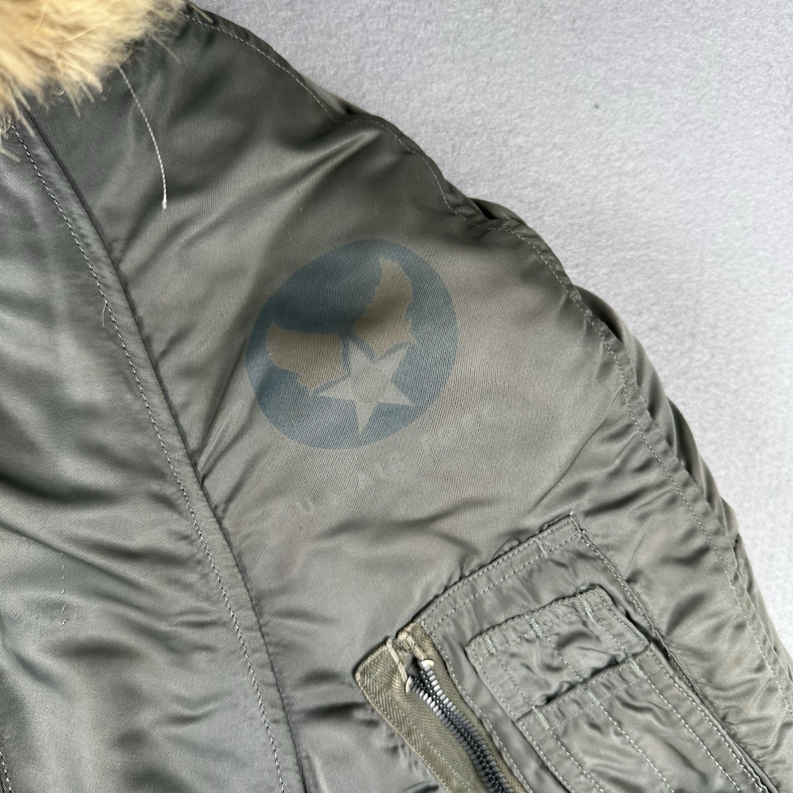 Vintage 50s US Air Force N-3B Snorkel Parka Large Green Fur Military Jacket