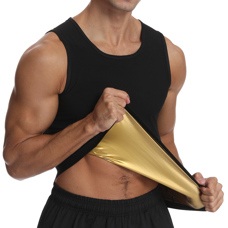 CGTFY Gynecomastia Compression Tank Top Men Sauna Slimming Shaper Sweat Vest US