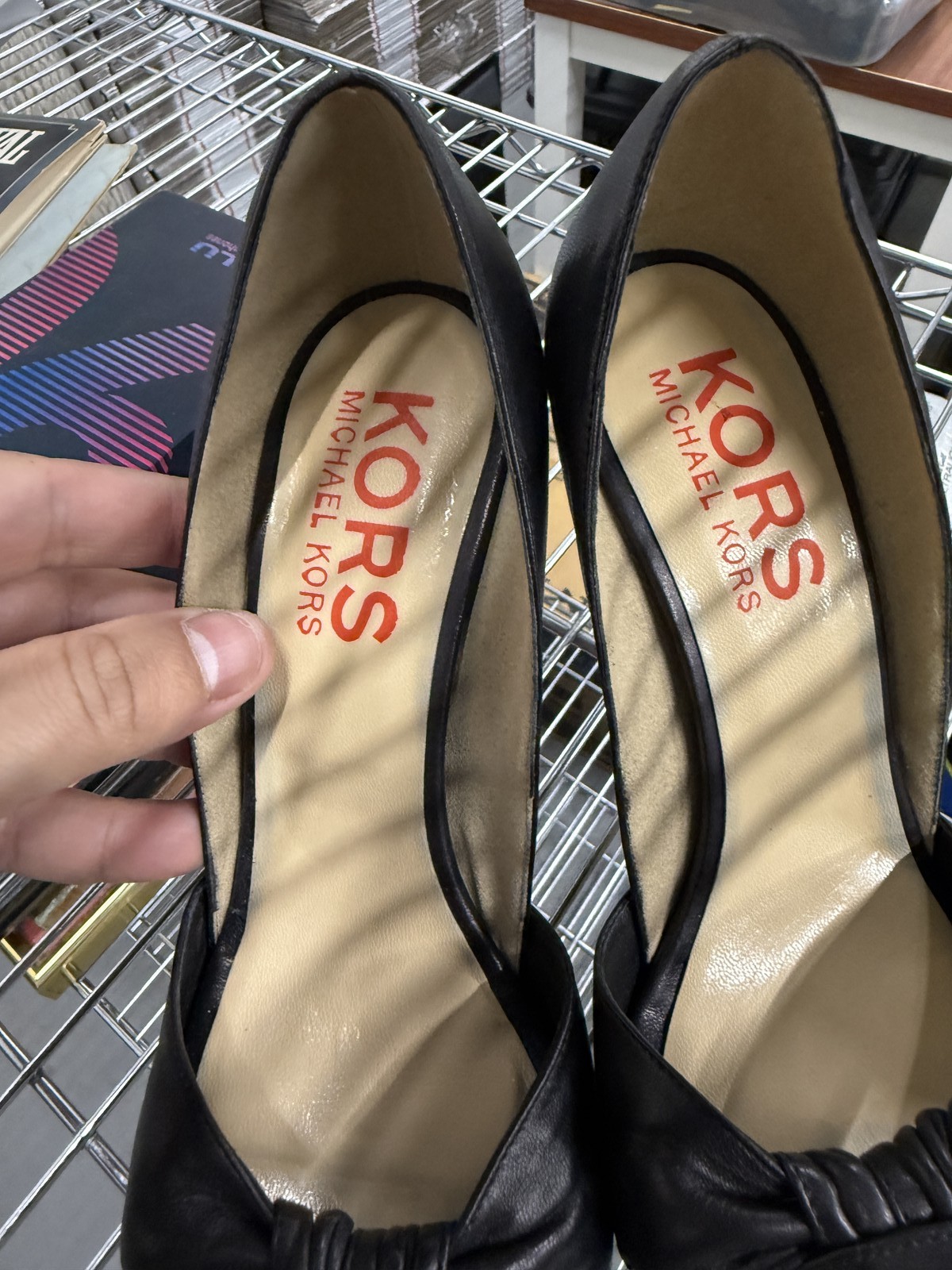Michael Kors KORS Black Leather Silver Heel Pumps D’Orsay Made in Italy US 8.5 M