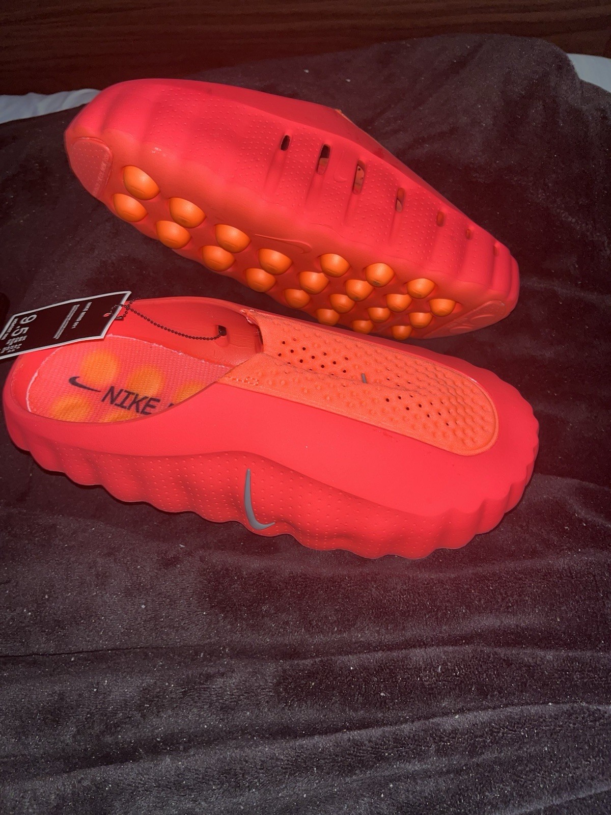 Nike Men’s Slide Sandals Slip-On Rubber Upper Red/Orange Logo US 9.5