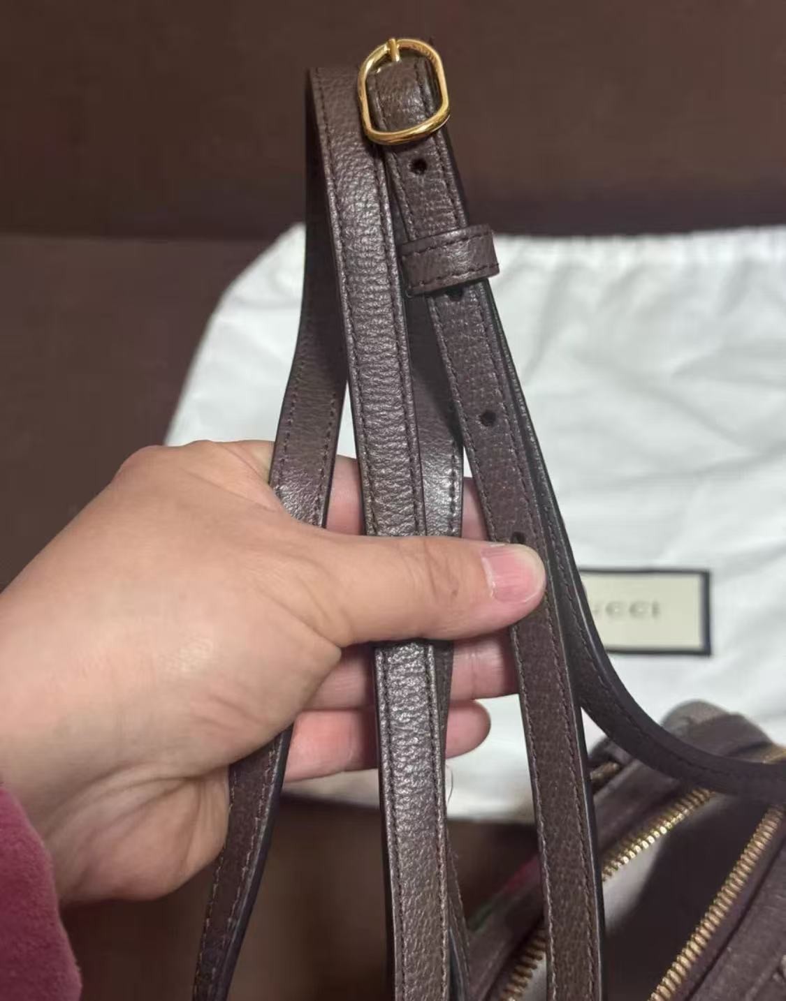 GUCCI Ophidia Mini Boston Beige/Ebony GG Canvas Top Handle Bag hot sale Auth