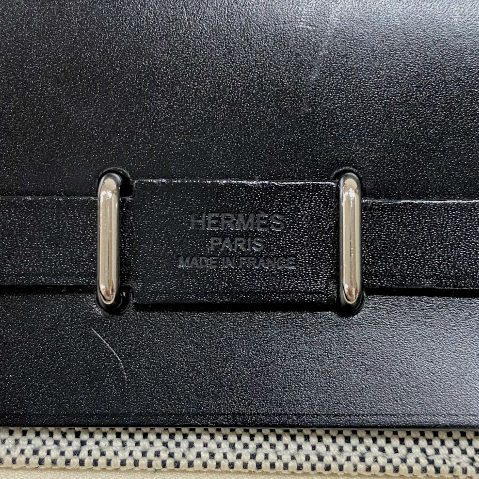 Hermes Herbag Zip Mini Shoulder Bag 7.9in Toile Canvas Hunter Leather K Stamp 99
