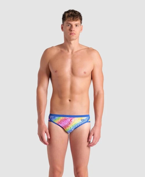Arena men pink rainbow swim brief bikini swimwear size 30 32 34 36 38