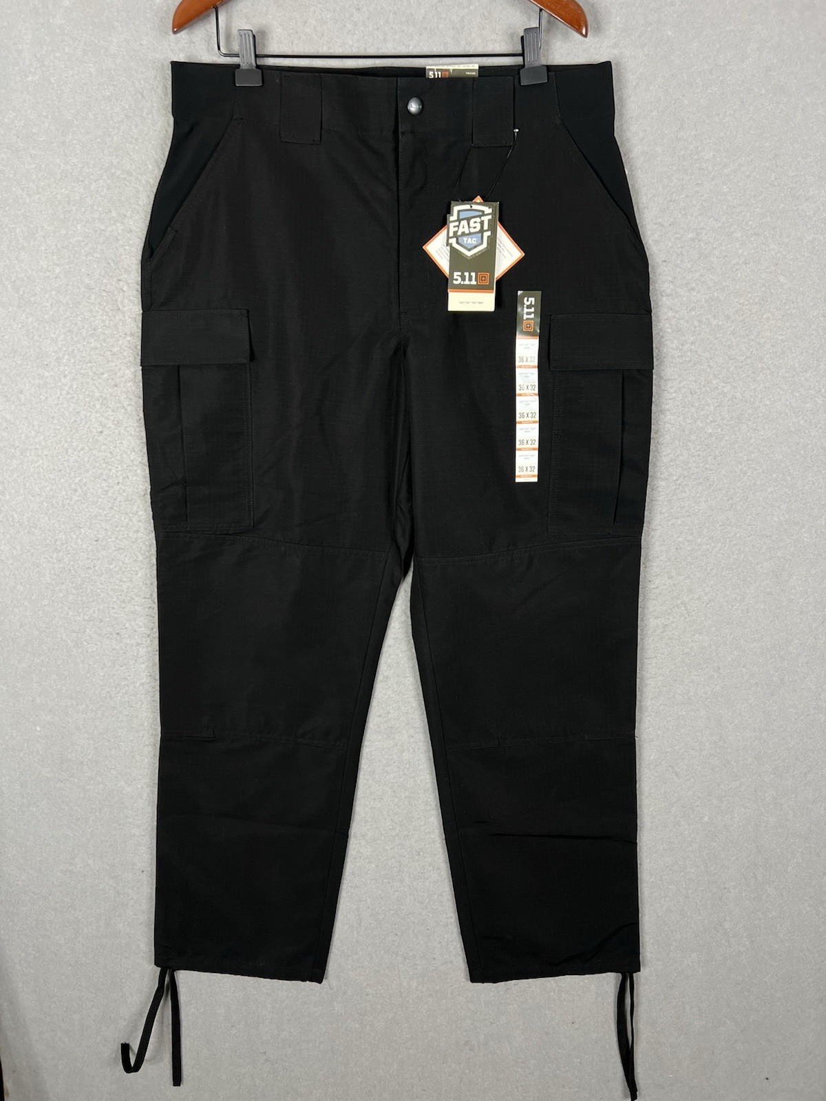 5.11 Tactical Men’s Pants Ripstop TDU Relaxed Fit 36×32 Black 74003