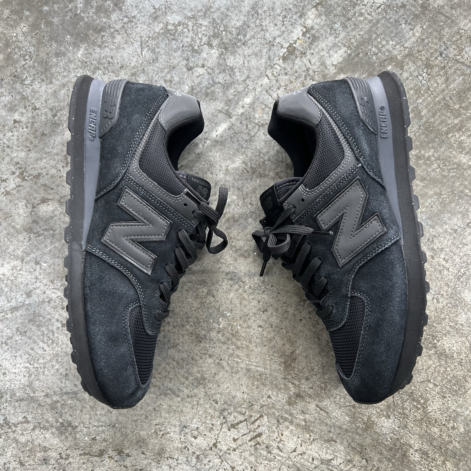 New Balance 574 Triple Black ML574EVE Men’s Size 11 ENCAP Suede Sneakers